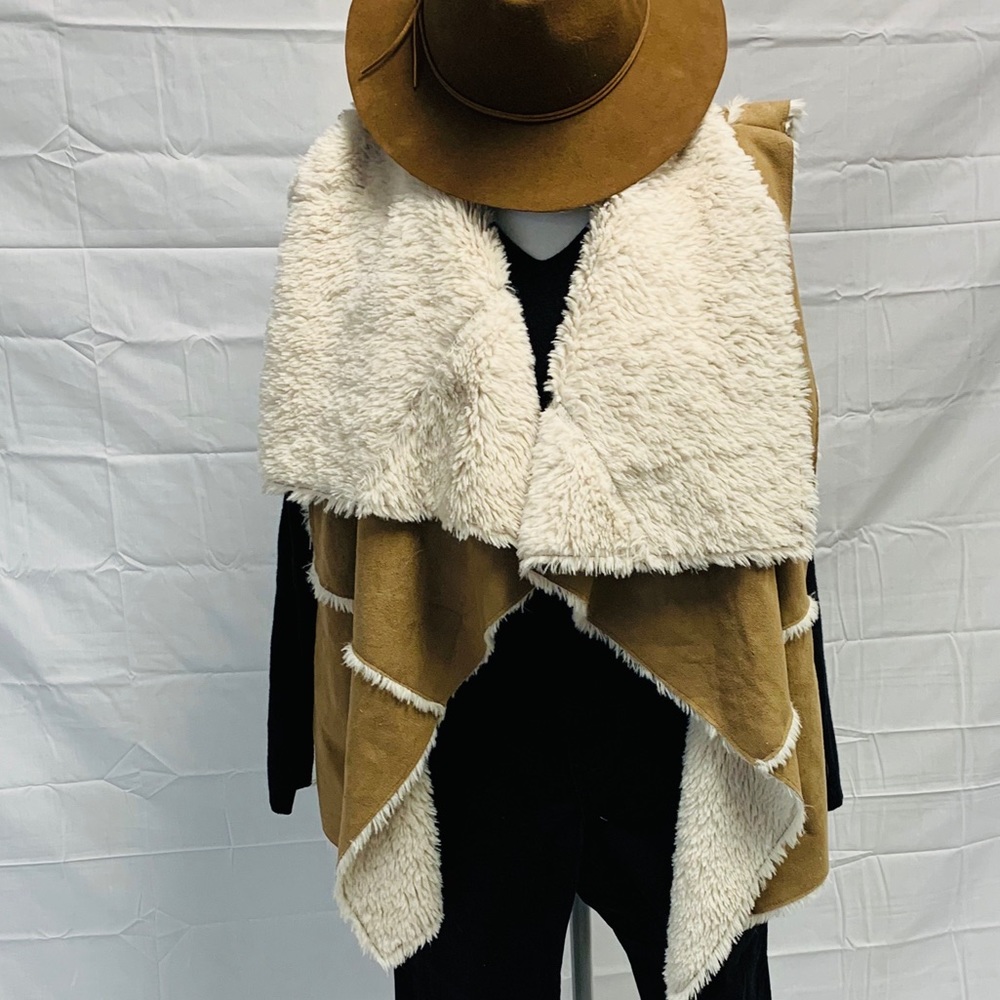 Faux Suede with brown leather